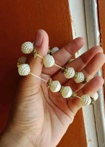 Charming Pearl &amp; Pink Stone Jewellery Set