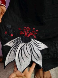 Stylish Black Kurta with Floral Print