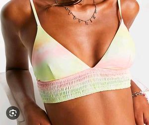 Tie-Dye Smocked Bikini Top