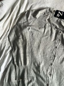 ZR Light Grey Cardigan Sweater
