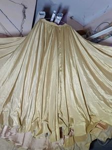 heavy gold silk lahanga choli set