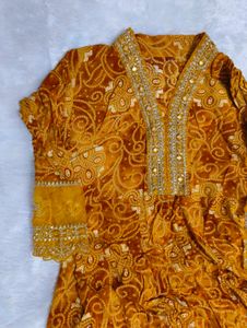 Designer Yellow anarkali suit
