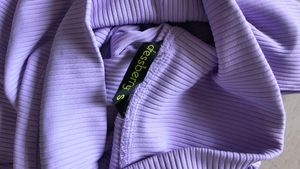 Lilac Ribbed Turtleneck Top
