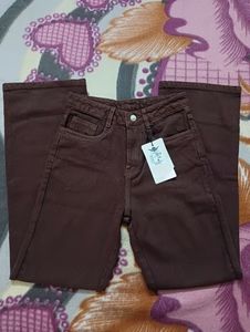 Brown Wide Leg Jeans High-rise