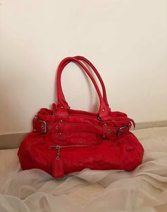 Chic Red Leather Handbag