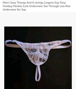 Men's White Lace G-string Thong