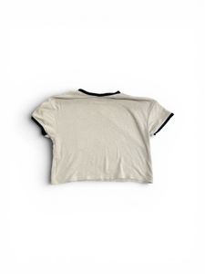 Cropped T-Shirt with Black Trim
