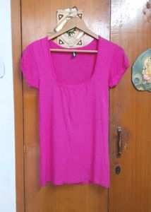 Fuchsia Square Neck Top