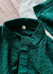 Green Embellished Kurta