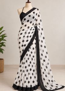 Chic Sarees - Red, Leopard, Polka Dot