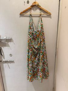 Floral Halter Neck Mini Dress