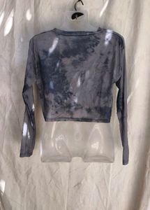 15254. Tie-Dye Mesh Long Sleeve Top