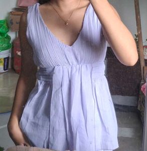 lavender v neck top