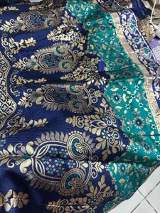 Elegant Blue &amp; Gold Brocade Skirt