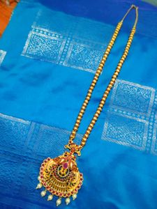 Elegant Gold Plated Necklace Set (Temple Jewellery