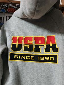 USPA Grey Zip-Up Hoodie