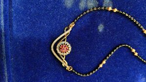 Gold Mangalsutra with CZ Stones