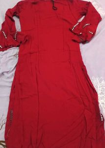 Red &amp; Black Ethnic Kurta Set with Mirror Work