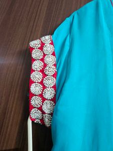 Beautiful Blue &amp; White flared kurta