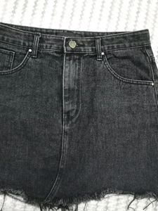 Black Denim Skirt