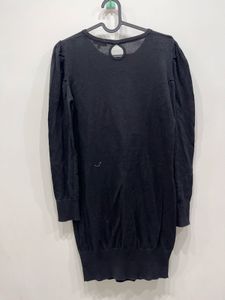 Cute Bear Print Black Sweater