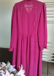 Vintage Magenta Midi Dress