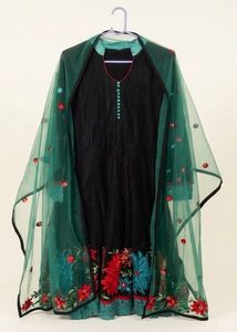 Elegant Black Anarkali with Dupatta