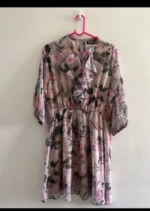 Floral Chiffon Midi Dress