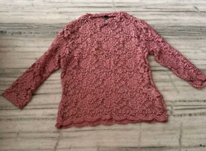 Pink Floral Lace Long Sleeve Top