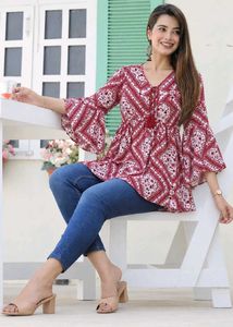 🍁 Boho Maroonish Red Colour Beautiful Top