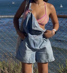 Baggy Y2K Denim Short Overalls
