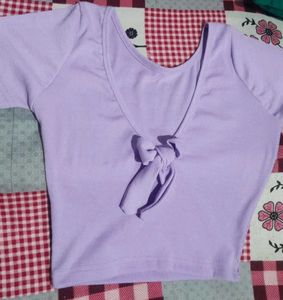 Lavender Basic Backless Tee
