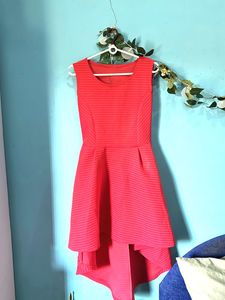 Coral Fit & Flare Dress