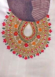 Embroidered white kurta