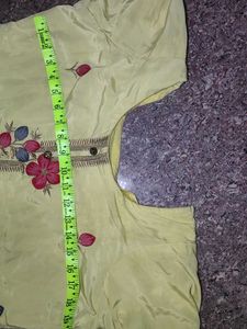 Light Yellow Embroidered Kurta