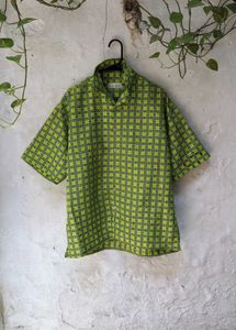 Retro Geometric Print Short Sleeve Shirt