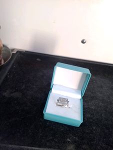 Zirconia Diamond Ring Pure Silver (Wt: 3.300gm)