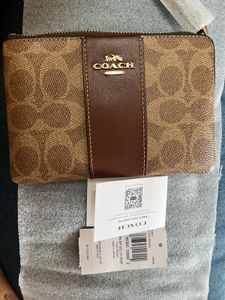 authentic Coach Signature Print Wristlet