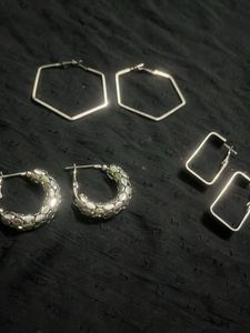 Set of 3 Unique Hoop Earrings