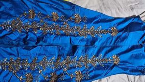 Exquisite Blue indowestern with Gold Embroidery