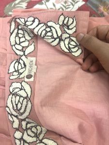 AACHO PEACH MUSLIN SILK COORD SET