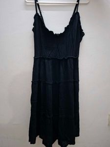 Black Tiered Ruffle Mini Dress