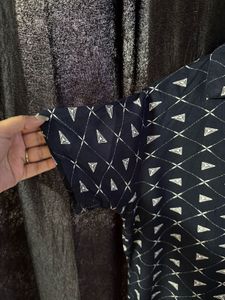 Chic Navy Geometric Print Coord Set