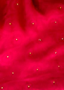 red designer saree with big border