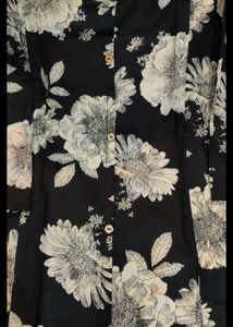 Flower Print A Line Kurti
