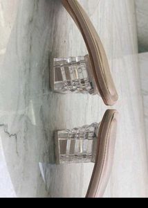 Sparkling Bow Clear Block Heels