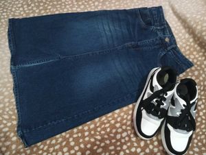 Blue Denim Jeans Skirt