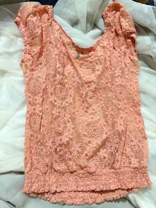 🌷💓Forever 21 Peach Lace Top*