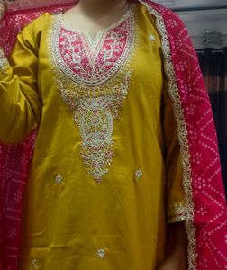 Embroidered Kurta with Dupatta