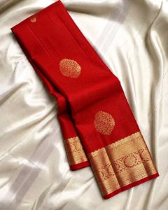 Elegant Red &amp; Gold Saree